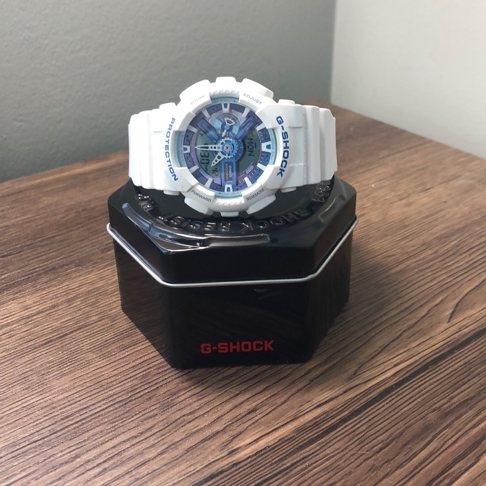 G-Shock GA-110WB-7A White and Blue Series